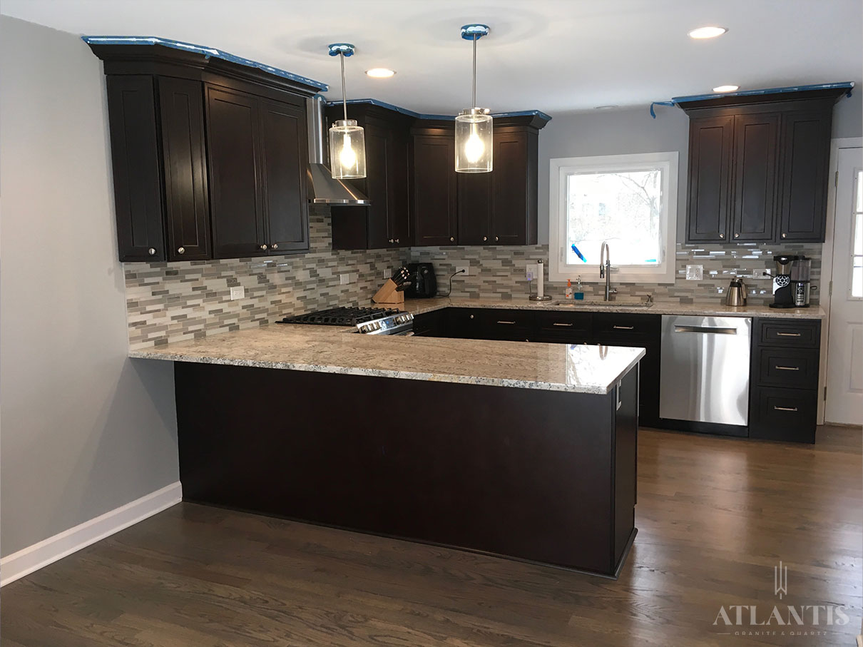 Daltile Antico Cream Granite Countertop in Arlington Heights, IL kitchen remodel