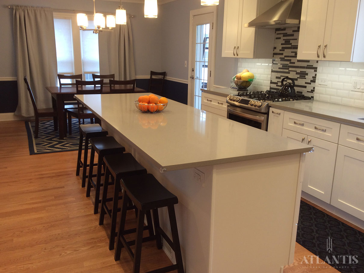 Daltile Ash Grey Quartz Countertop in Arlington Heights, IL kitchen remodel