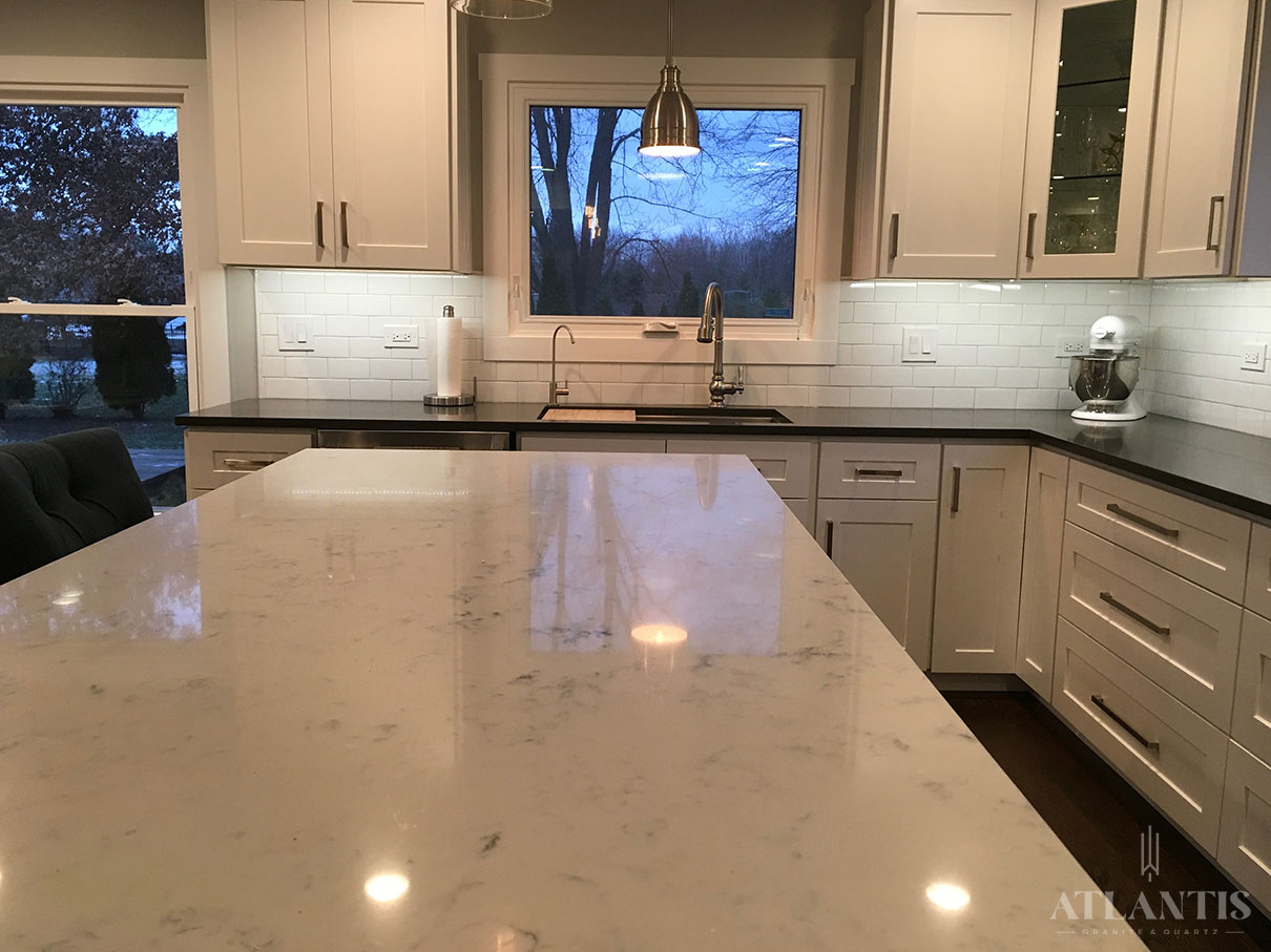 Daltile Grey Quartz Countertop in Arlington Heights, IL kitchen remodel