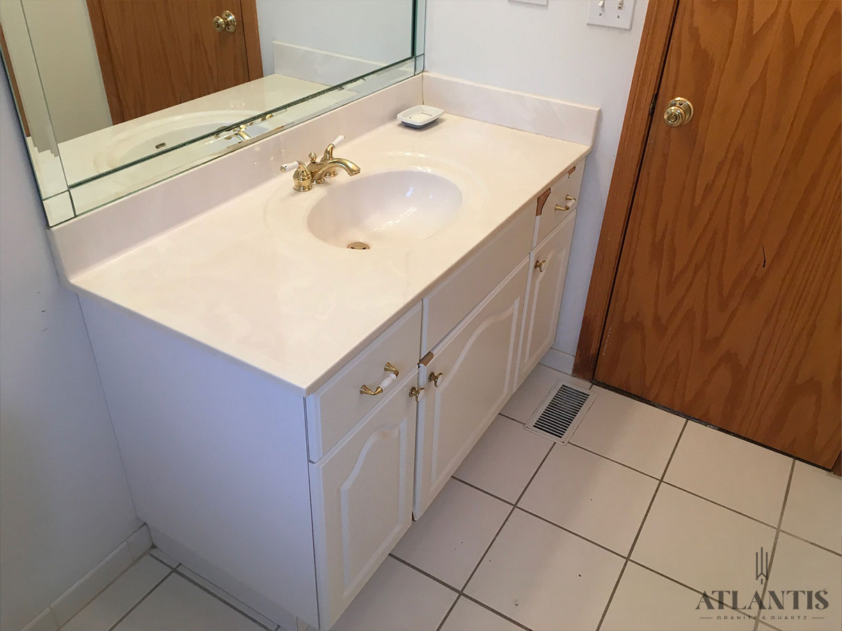 Daltile Millennium Cream Granite Countertop in Arlington Heights, IL bathroom remodel