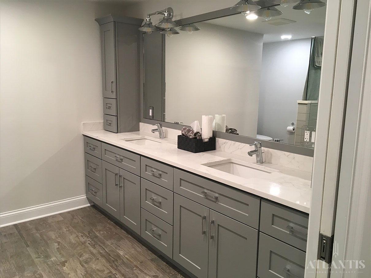 Daltile Washington Quartz Countertop in Arlington Heights, IL bathroom