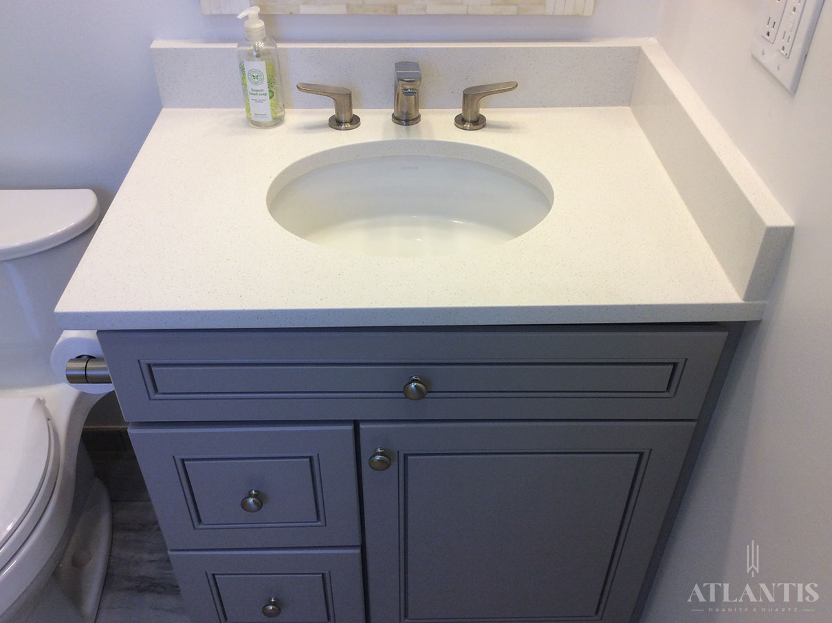 Daltile One Quartz Countertop in Arlington Heights, IL bathroom remodel