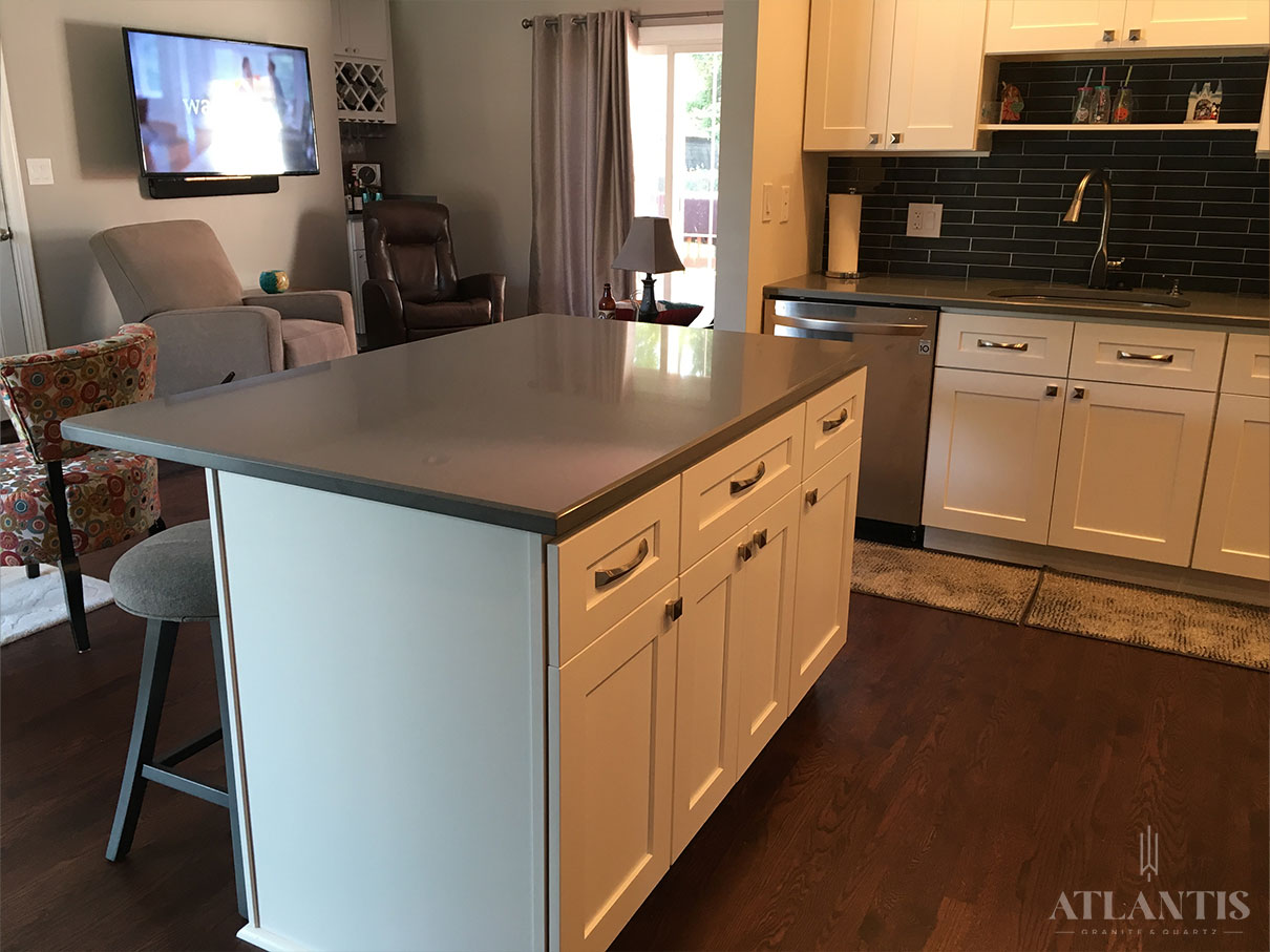 Regency Brush Flannel Quartz Countertop in Arlington Heights, IL kitchen remodel
