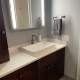 Daltile NQ30 Morning Frost Quartz Countertop in Buffalo Grove, IL bathroom remodel