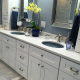 Daltile Avenue White Polished Quartz Countertop in Lincolnshire, IL bathroom remodel