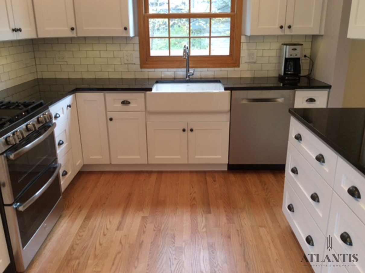 Daltile Black Pearl Granite Countertop in Libertyville, IL kitchen remodel