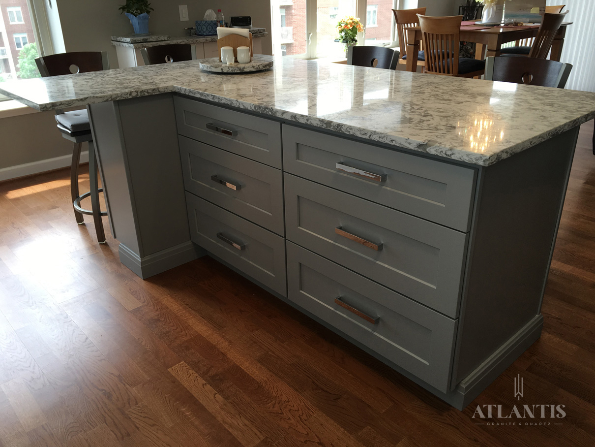 Daltile Cameo Pearl Quartz Countertop in Morton Grove, IL kitchen remodel