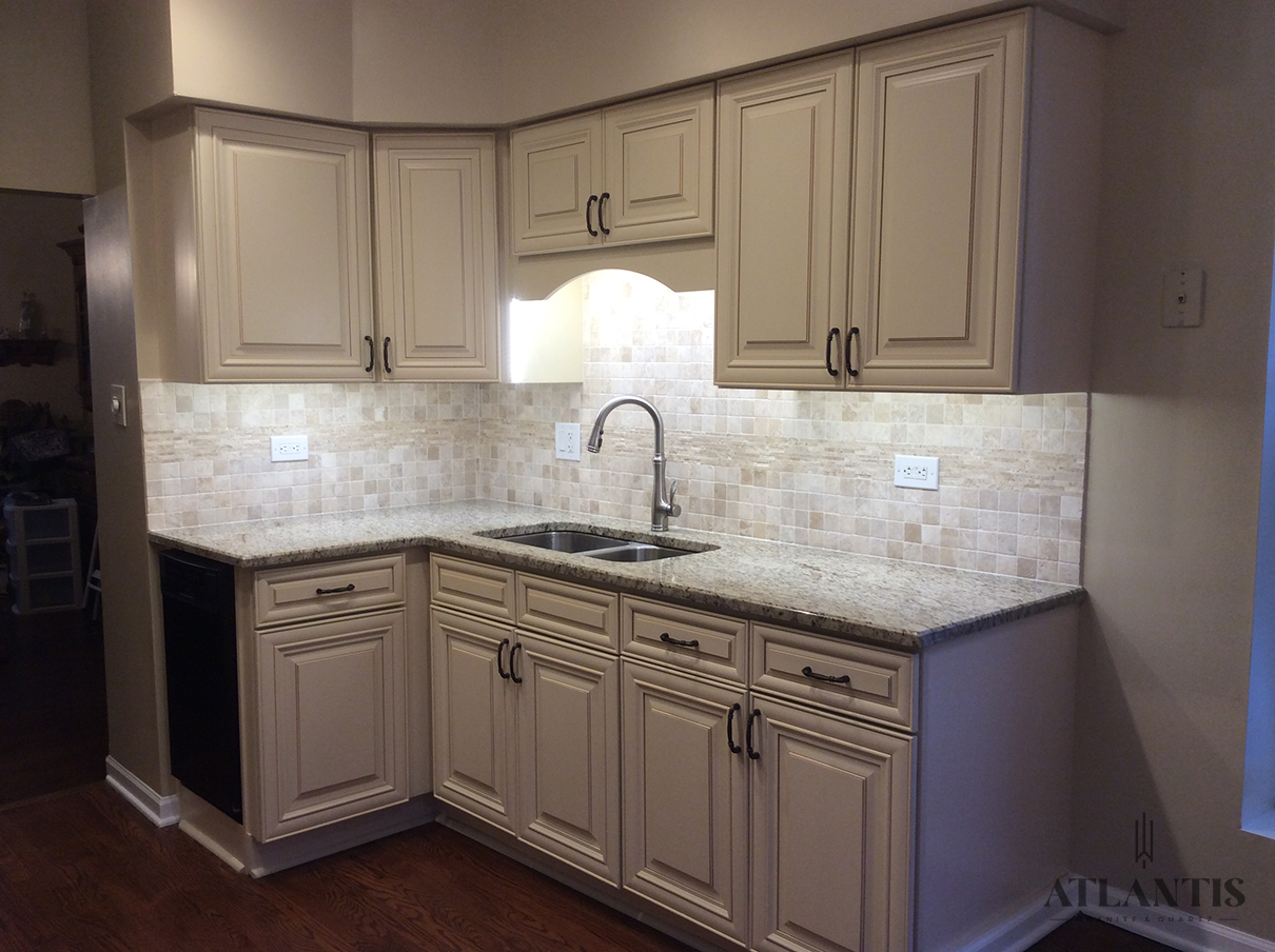 Daltile Giallo Ornamental Quartz Countertop in Chicago, IL kitchen remodel
