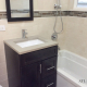 Daltile Gray Quartz Countertop in Morton Grove, IL bathroom remodel