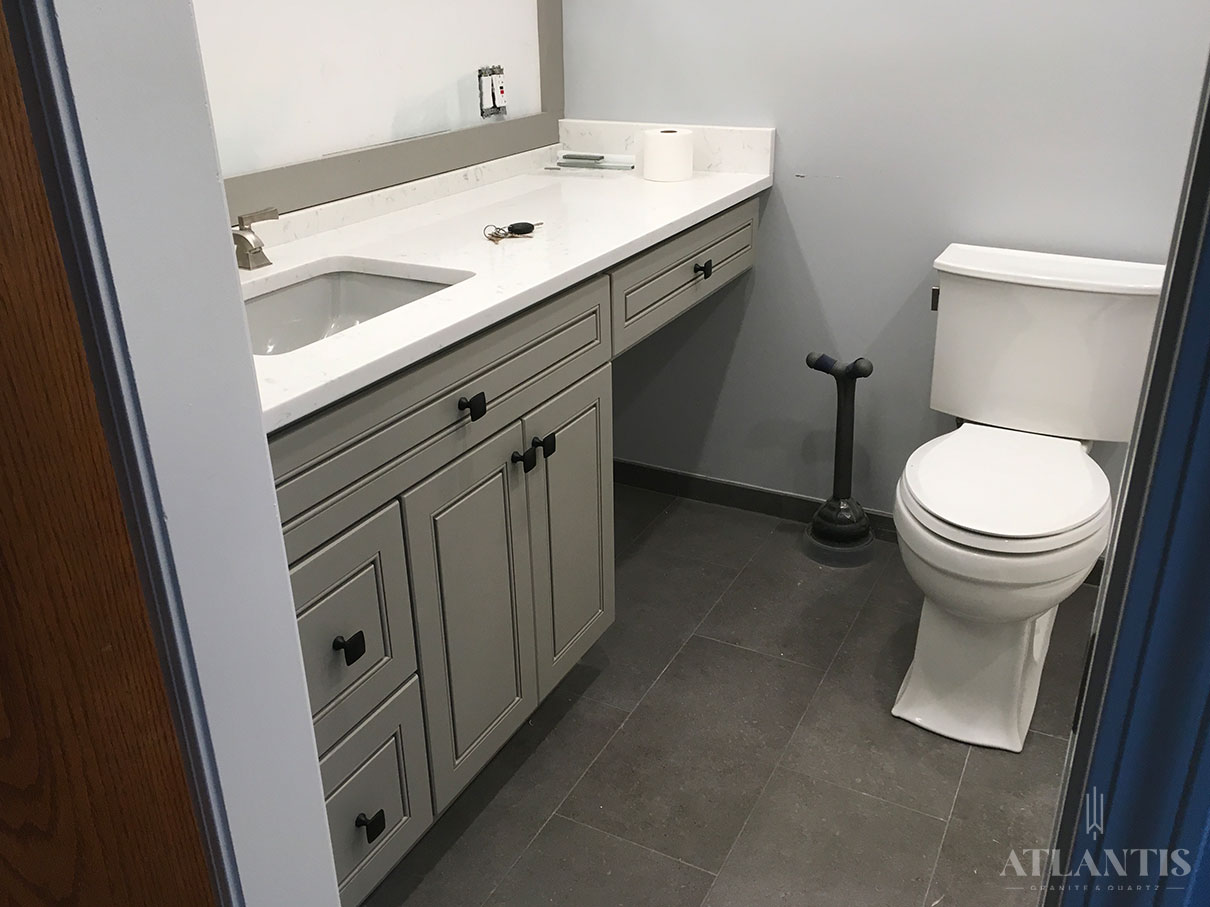 Daltile Luminous Quartz Countertop in Buffalo Grove, IL bathroom remodel