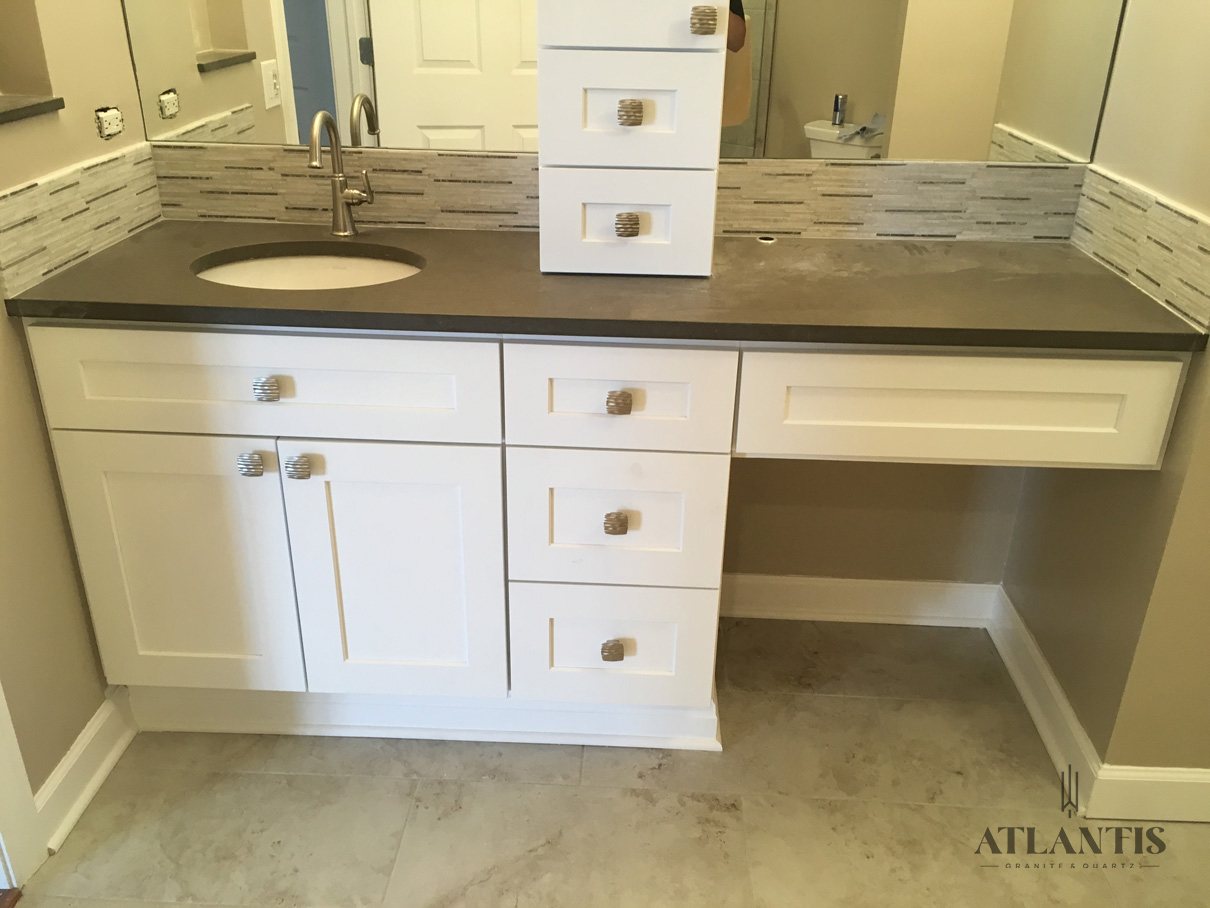 Daltile Mesa Dune Quartz Countertop in Morton Grove, IL bathroom remodel