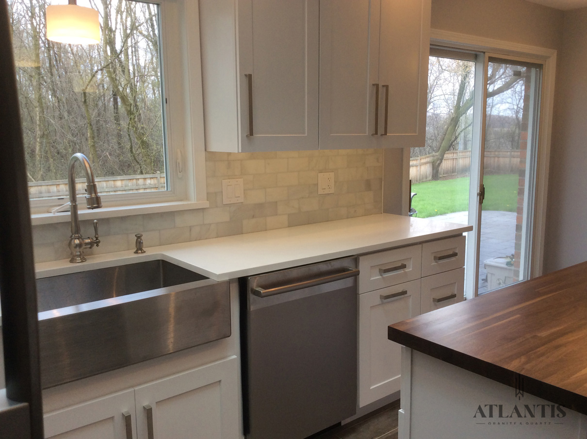 Daltile Morning Frost One Quartz Countertop in Northbrook, IL kitchen remodel