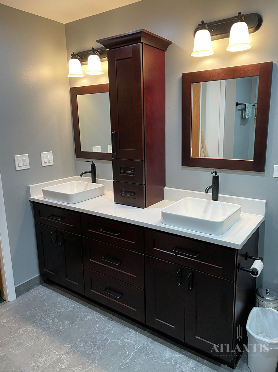 Daltile_NQ30_Morning_Frost_Quartz_Countertop_Vernon_Hills_130 Daltile NQ30 Morning Frost Quartz Countertop in Vernon Hills, IL bathroom remodel