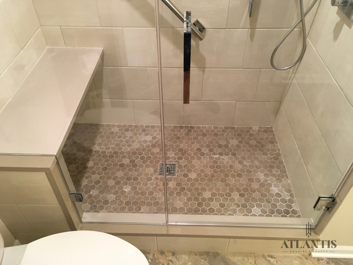 Daltile NQ89 Mesa Dune Quartz Countertop in Vernon Hills, IL bathroom remodel