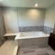 Daltile NQ97 White Sand Quartz Countertop in Buffalo Grove, IL bathroom remodel