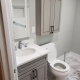 Daltile NQ97 White Sand Quartz Countertop in Wilmette, IL bathroom remodel