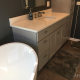 Daltile NQ97 White Sands Quartz Countertop in Lake Zurich, IL bathroom remodel