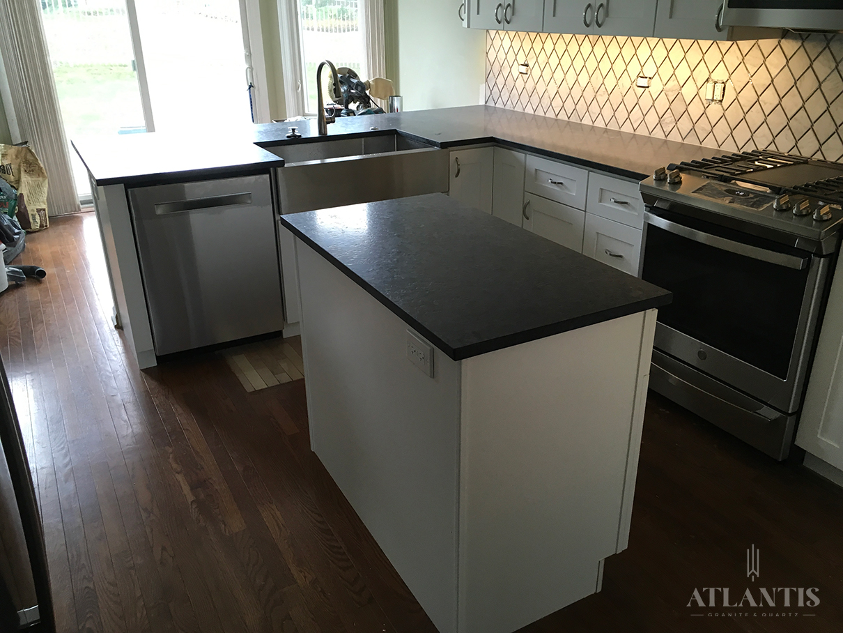 Daltile OQ03 One Broadway Black Quartz Kitchen Countertop in Lake Zurich, IL kitchen remodel