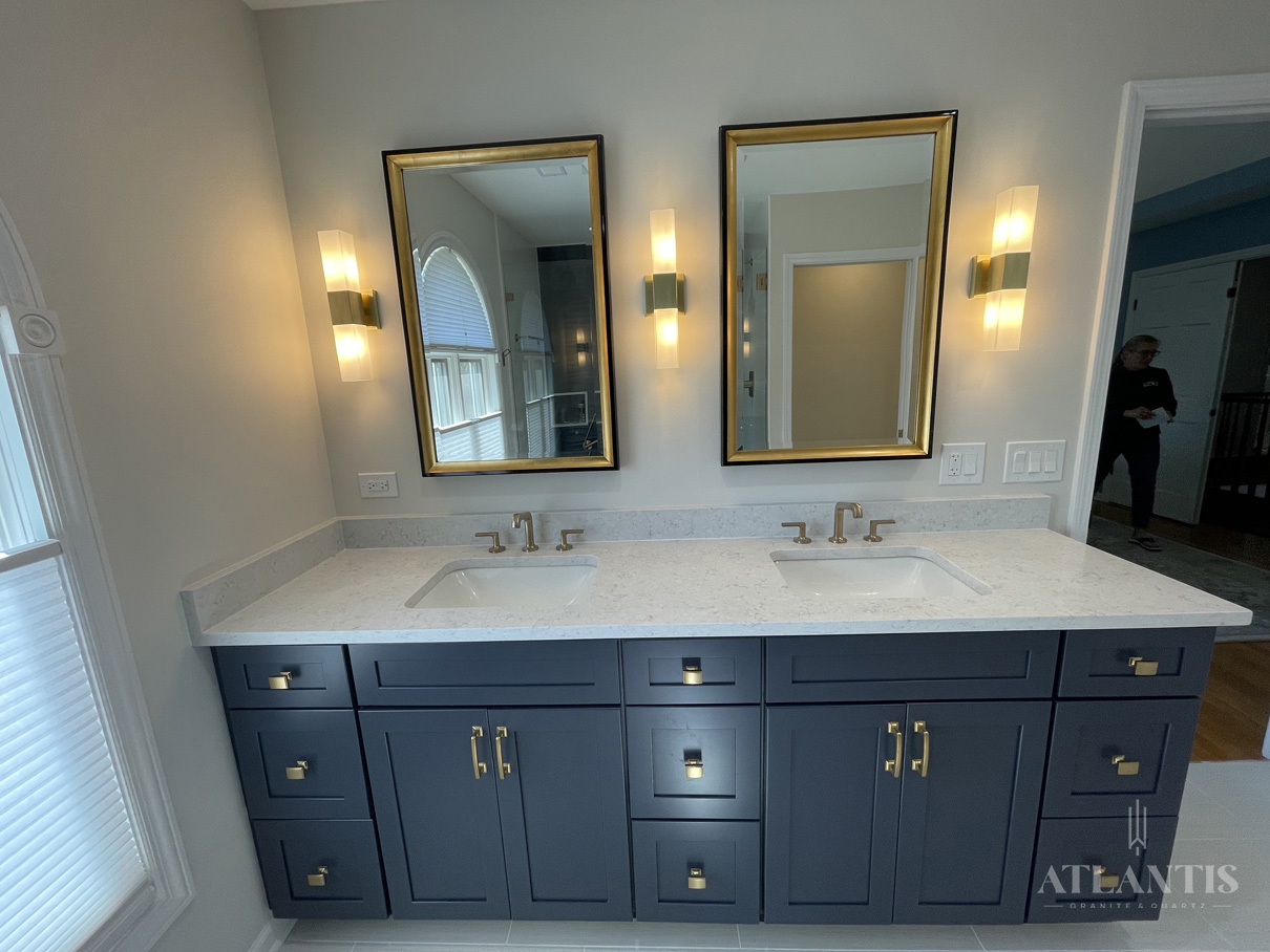Daltile OQ34 Rocky Mountain Quartz Countertop in Libertyville, IL bathroom remodel