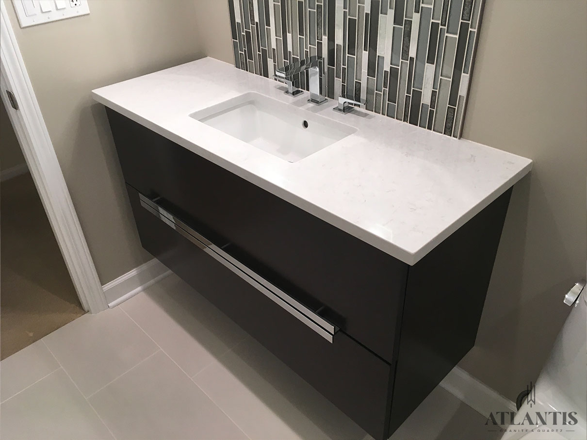 Daltile OQ37 Golden Gate Quartz Countertop in Buffalo Grove, IL bathroom remodel
