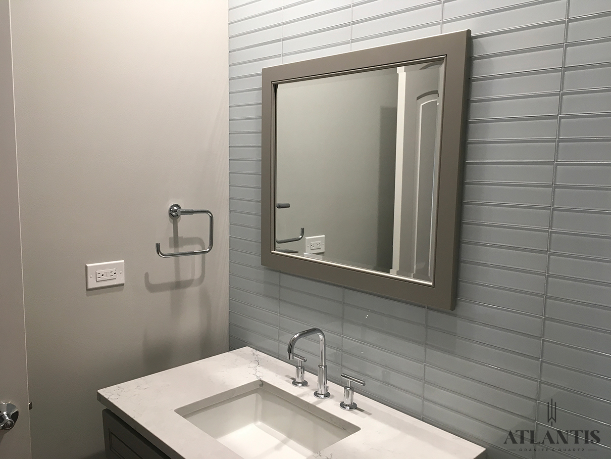 Daltile OQ41 Rushmore Quartz Countertop in Glenview, IL bathroom remodel