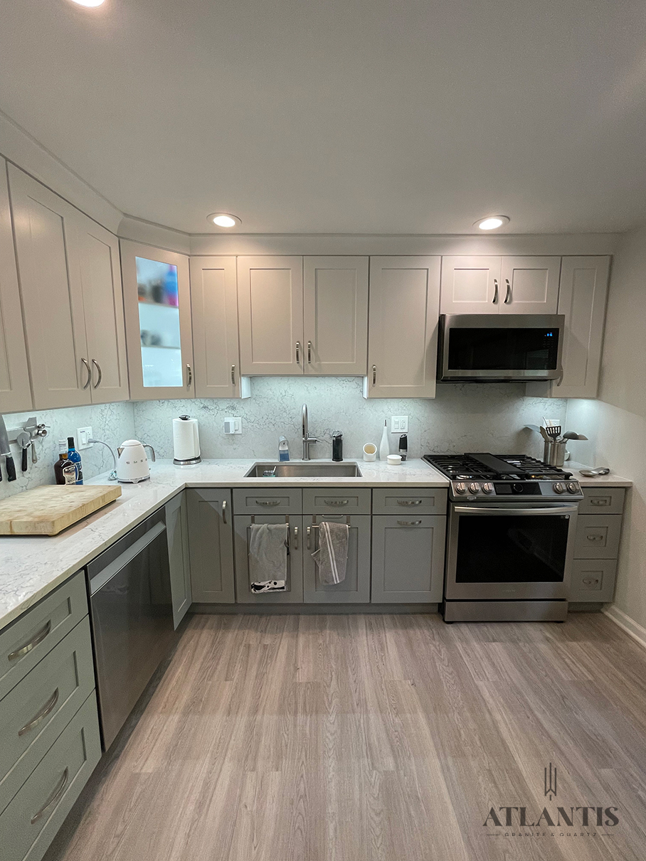Daltile OQ43 Washington Quartz Countertop in Mt Prospect, IL kitchen remodel