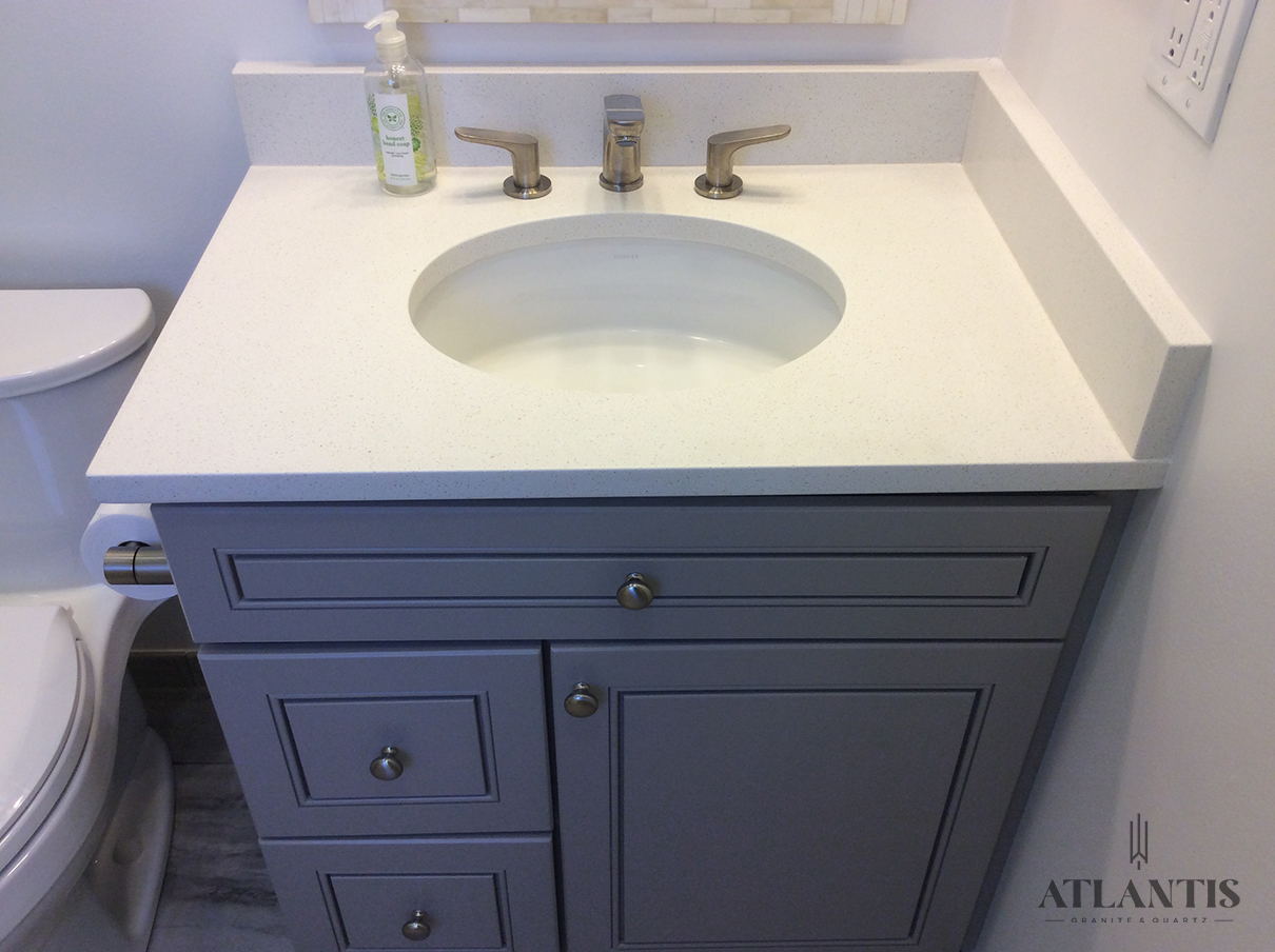 Daltile One Quartz Countertop in Highland Park, IL bathroom remodel