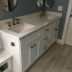 Daltile White Ice Quartz Countertop in Highland Park, IL bathroom remodel