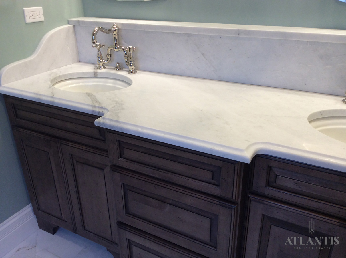 Regency MSI Arabescato Venato Marble Countertop in Libertyville, IL bathroom remodel