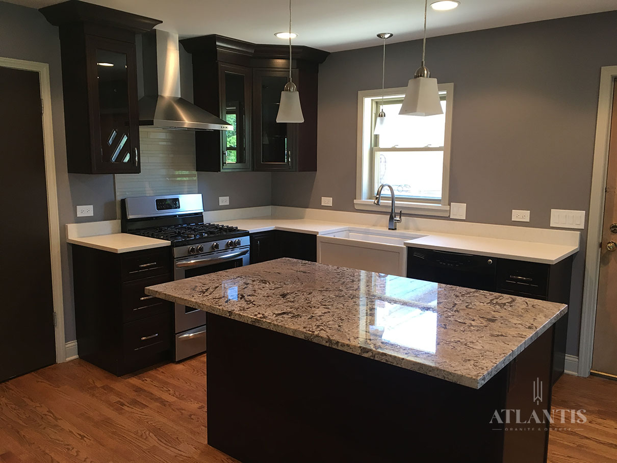 Daltile Alaska White Granite Countertop in Niles by Atlantis Granite & Quartz