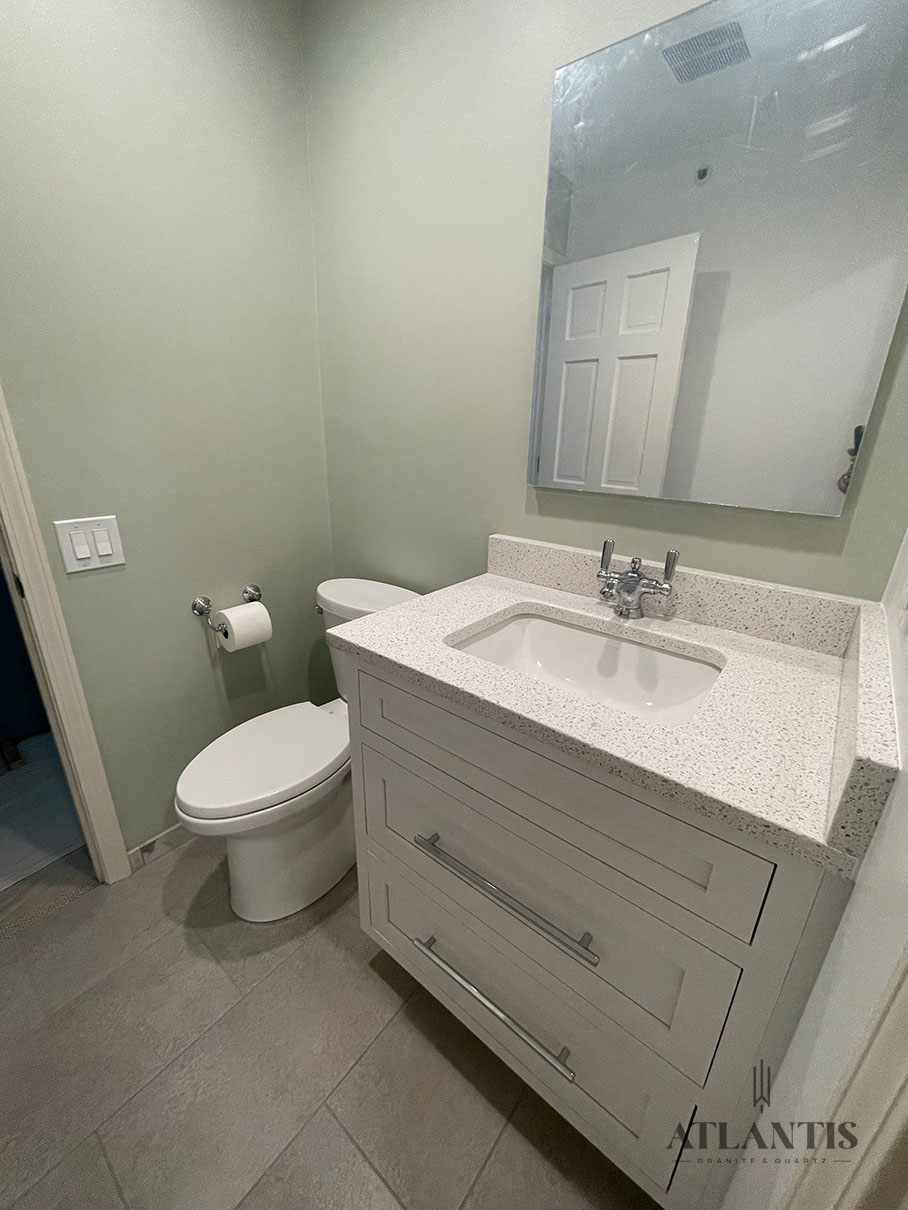 Daltile NQ91 Chipped Ice Quartz Countertop in Long Grove by Atlantis Granite & Quartz