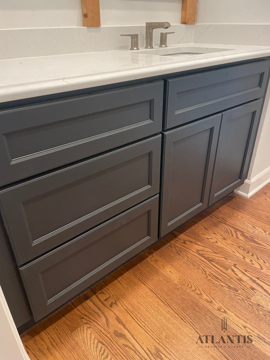 Daltile OQ55 Valor White Quartz Countertop by Atlantis Granite & Quartz