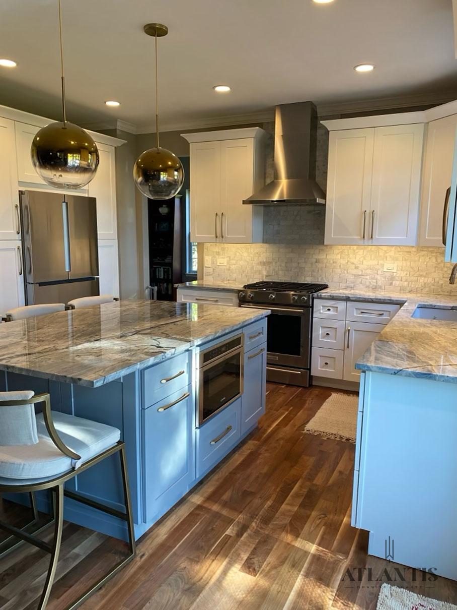 Daltile Q749 Caldera Blue Quartzite Countertop by Atlantis Granite & Quartz