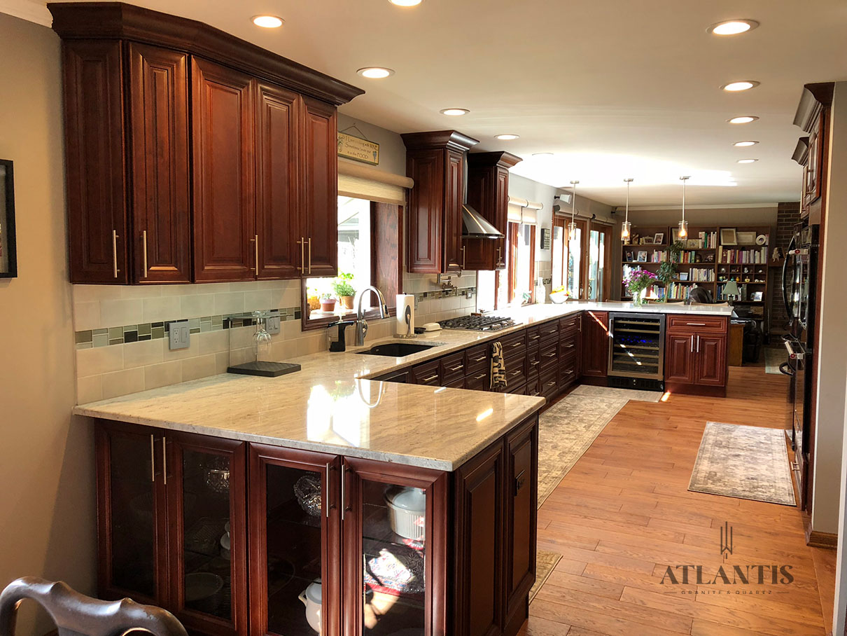 Daltile Thunder White Granite Countertop in Schaumburg by Atlantis Granite & Quartz