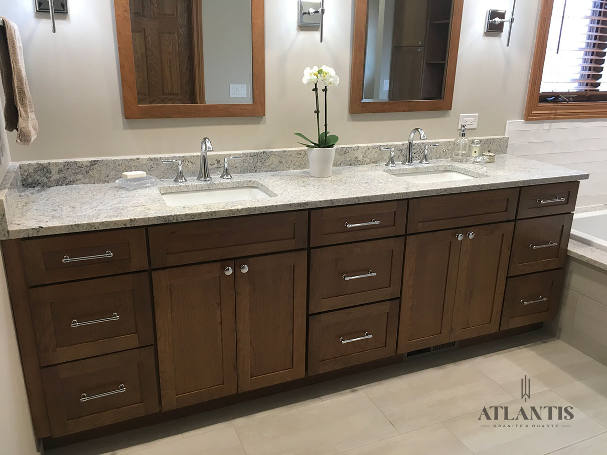 Daltile White Ice Granite Countertop in Long Grove by Atlantis Granite & Quartz
